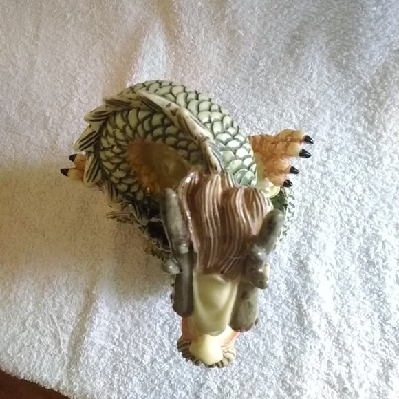 Qing Dynasty Golden Dragon Statue with Gold Ball: 新年快樂 - Picture 5 of 12